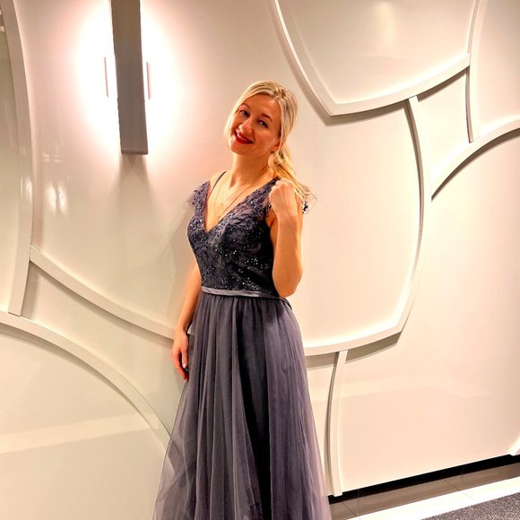 Mori Lee Dresses & Skirts - Prom Dress New Mori Lee With Tag Chic satin Grey Colour